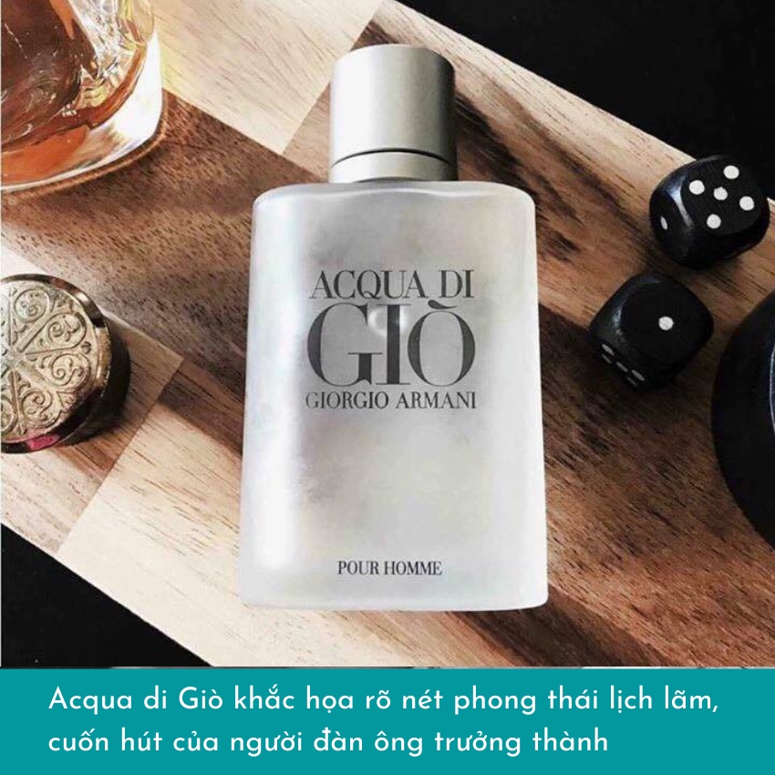 Nước Hoa Nam Acqua Di Gio, Giò Trắng EDP 100ml Jonyta Hương Nước Hoa - Dầu Thơm Giò Trắng Lưu Hương Lâu Nam Tính