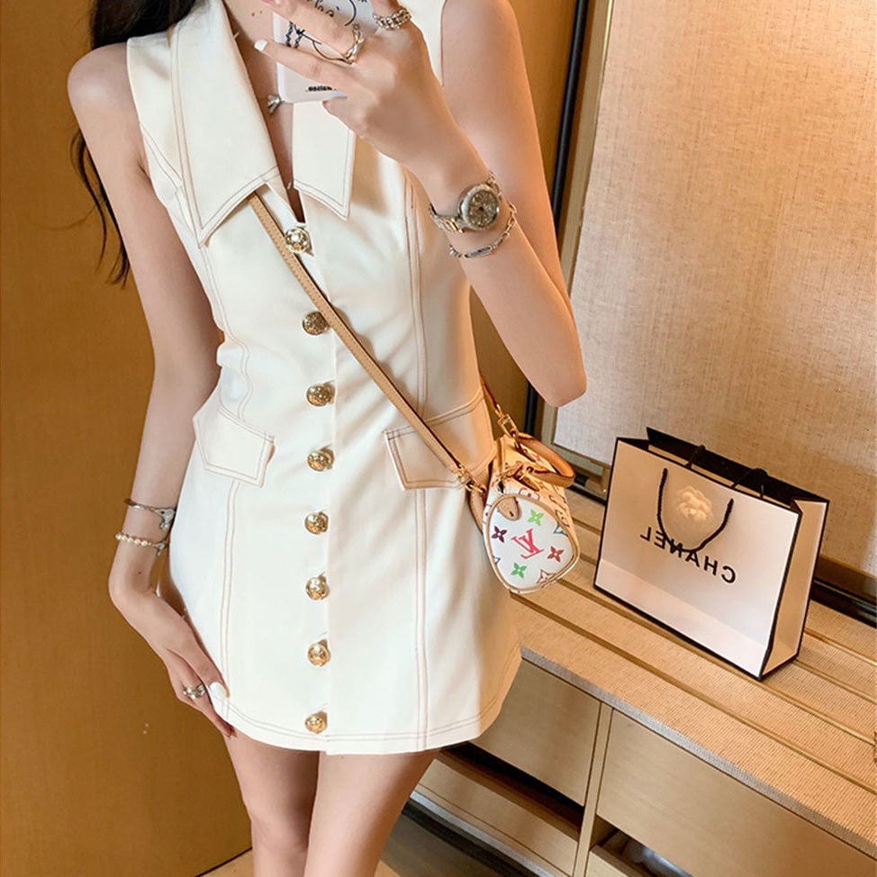 Đầm Không Tay Dáng Ôm Thời Trang Mùa Hè Hàn Quốc 2022 Mới