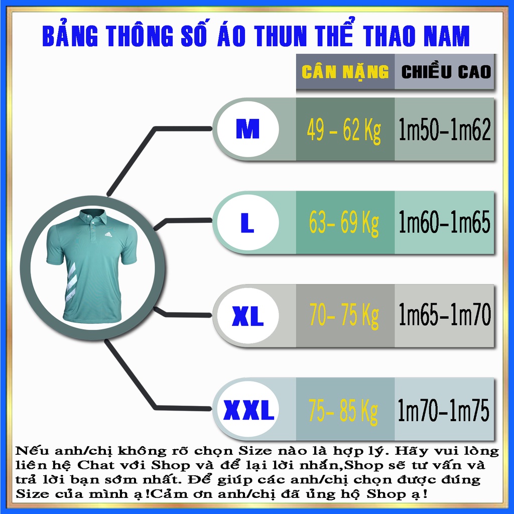 Áo thun nam có cổ poloman thể thao adidas, áo phông nam có cổ đẹp cao cấp polo thời trang