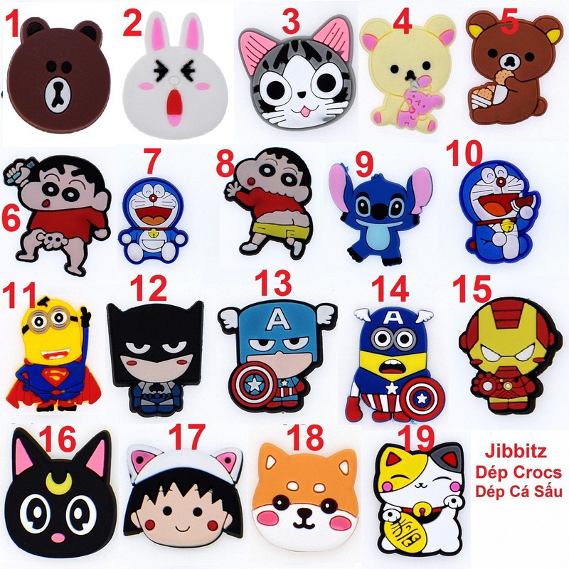 [Rẻ] Stickers/Jibbitz Gắn Dép Crocs, Dép Cá Sấu [HN] [THS] [Đơn 50k tặng phần quà dễ thương]