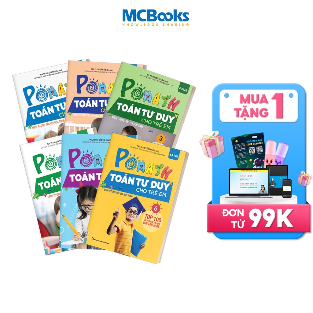 Sách - Combo Pomath Toán Tư Duy Cho Trẻ Em (Tập 1 - 6)