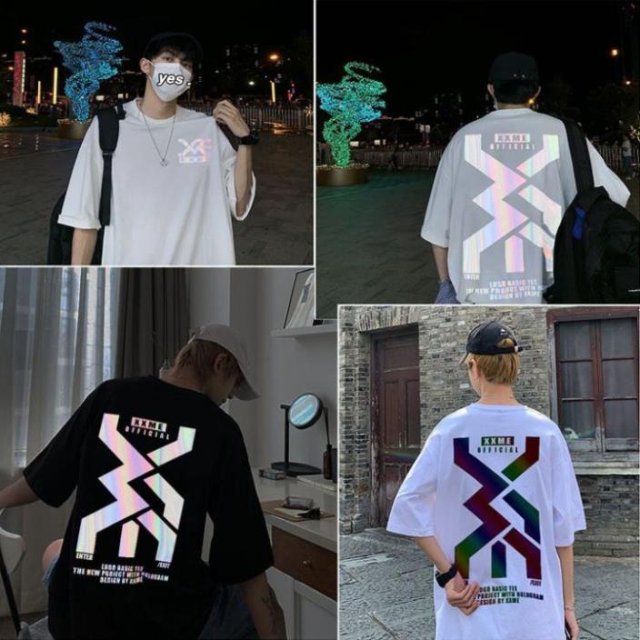 ⚡ Áo Thun Phản Quang Đa Sắc nam nữ unisex ⚡ phông tay lỡ dáng rộng chất cotton mặc đôi , nhóm cực chất !