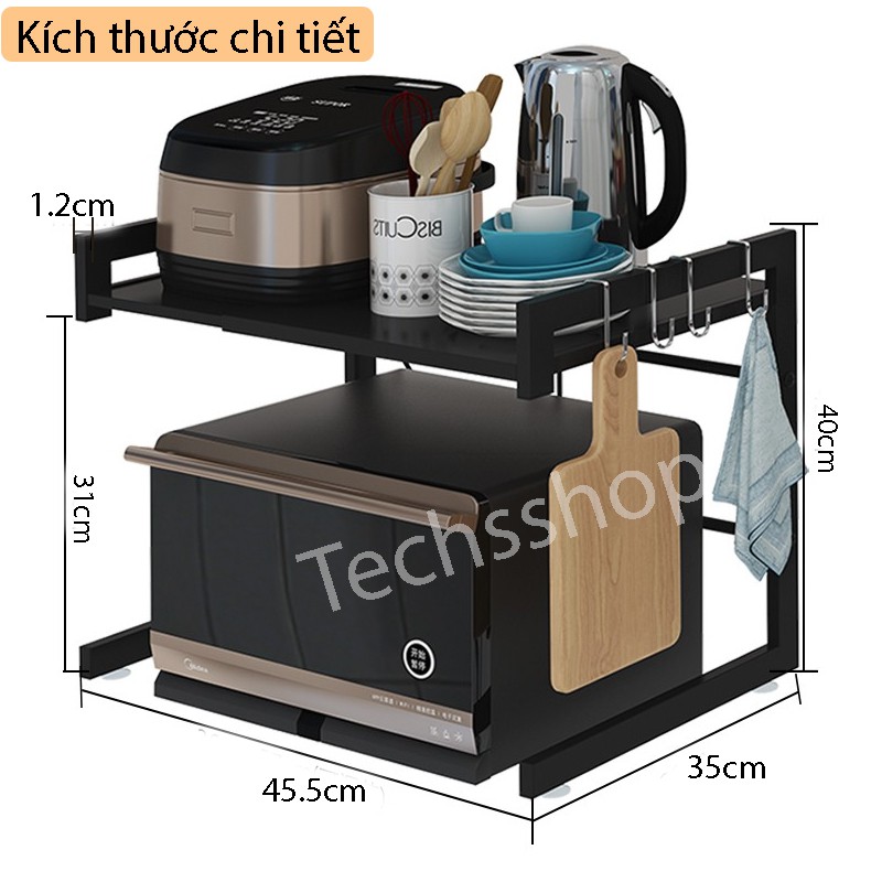 Kệ Để Lò Vi Sóng Bằng Thép Không Rỉ Trên Bàn Tiện Lợi