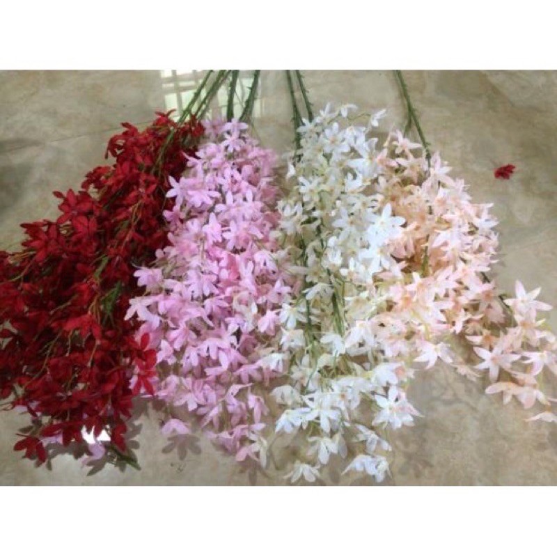 Hoa lụa/Hoa giả - Hoa Lan sao (Ngọc lan)  cành dài 100 cm trang trí siêu đẹp