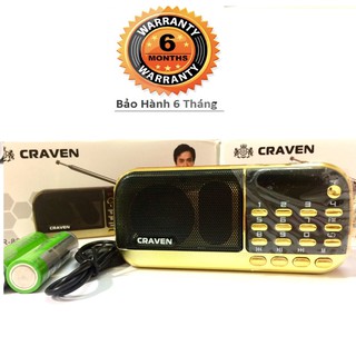 [Hàng Tốt] Máy nghe nhạc mini Craven CR 836S/853 3 pin nghe kinh-nghe đài FM dùng thẻ nhớ pin siêu trâu- Bh 6 tháng