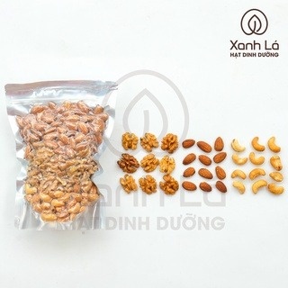 500gr-1kg Hạt dinh dưỡng mix 3 siêu hạt SẠCH, CAO CẤP Xanh Lá (óc chó, hạnh nhân, hạt điều)