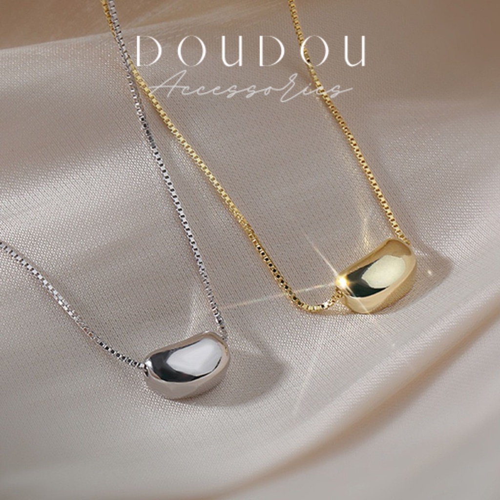 Dây chuyền nữ Doudou Vòng cổ hạt đậu may mắn Lucky Bean phong cách Hàn Quốc chất liệu bạc 925 cao cấp thời trang XL008