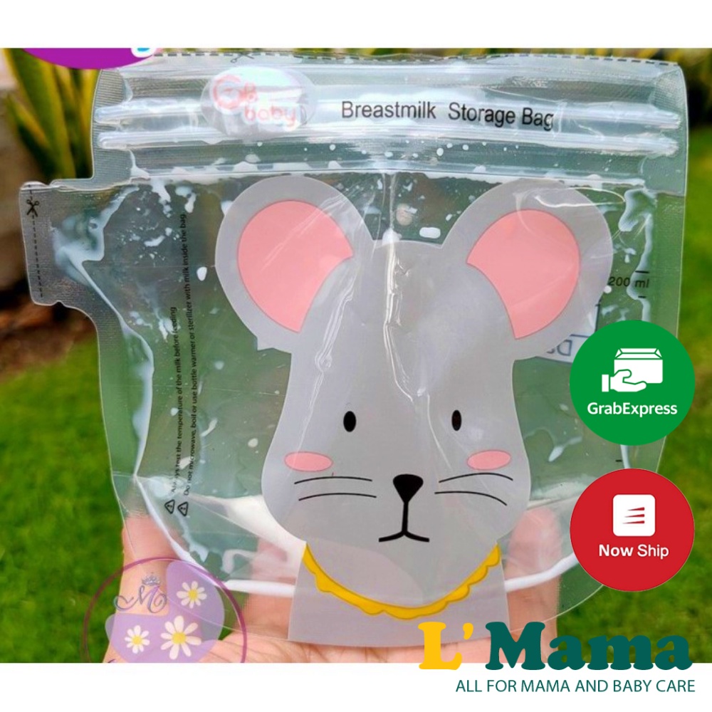 Túi Trữ Sữa GB Baby 200ml Hình Chuột Mickey Có Vòi Rót