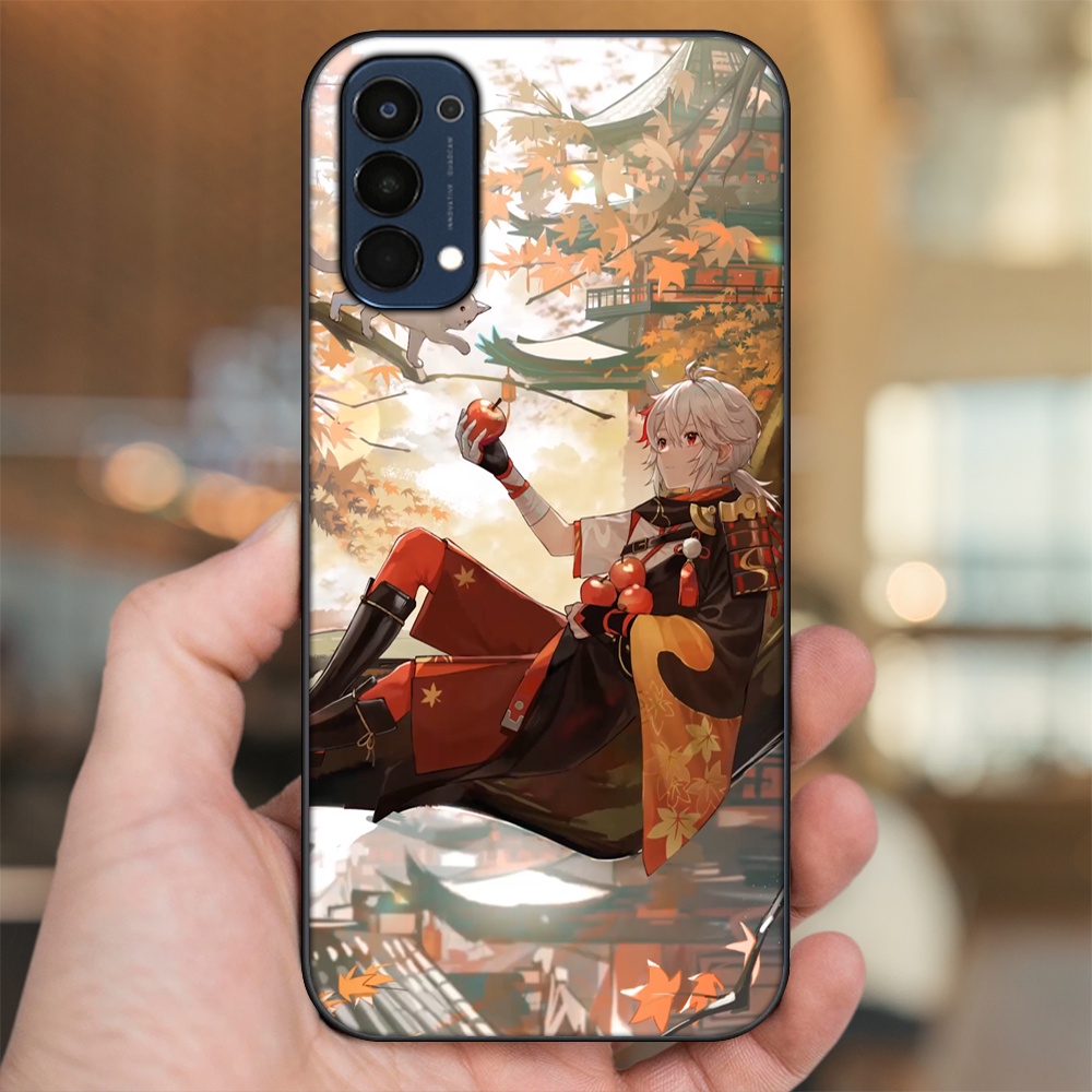 Ốp lưng Oppo Reno 4 viền đen in hình Kazuha Genshin Impact