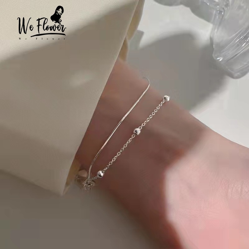 Vòng tay mạ bạc We Flower mặt quả cầu nhỏ xinh thời trang cho nữ