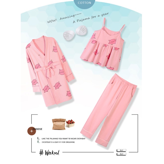 Đồ bộ Pijama mặc ở nhà 100% COTTON 2 mặt mùa thu đông