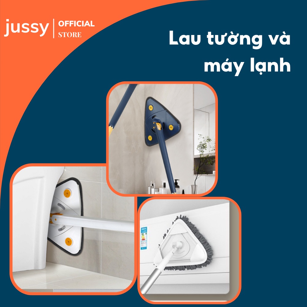 Chổi Lau Đa Năng Hình Tam Giác Thông Minh Có Thể Xoay 360 độ Tự Vắt Chổi Chà Sàn Mới Hot Trend Tặng Kèm Miếng Lau Nhà