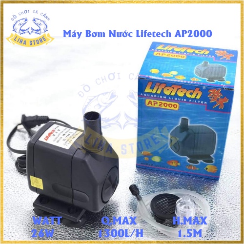 Máy bơm nước hồ cá dạng nằm Lifetech AP2000 - Máy bơm chìm bể cá AP2000