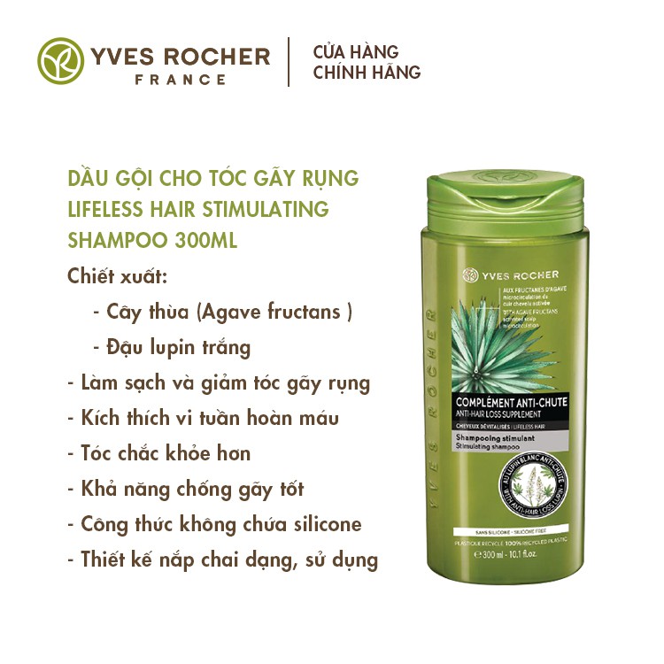 Dầu Gội Dành Cho Tóc Gãy Rụng Yves Rocher Lifeless Hair Stimulating Shampoo 300ml | BigBuy360 - bigbuy360.vn