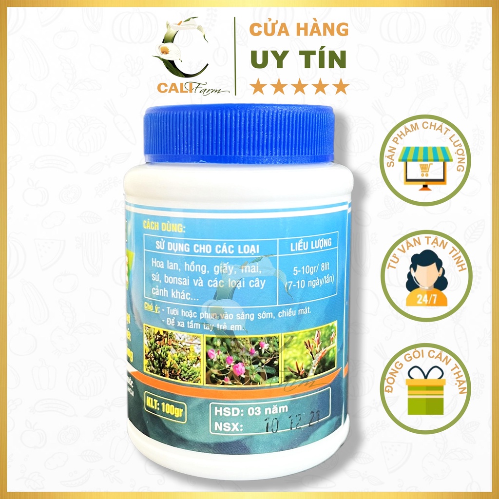 Phân bón Siêu Lân Xanh 10-50-10+Te hũ 100gram