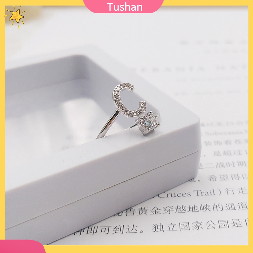 Nhẫn Đồng Khắc Chữ Thiết Kế Mở Có Thể Điều Chỉnh Kích Cỡ