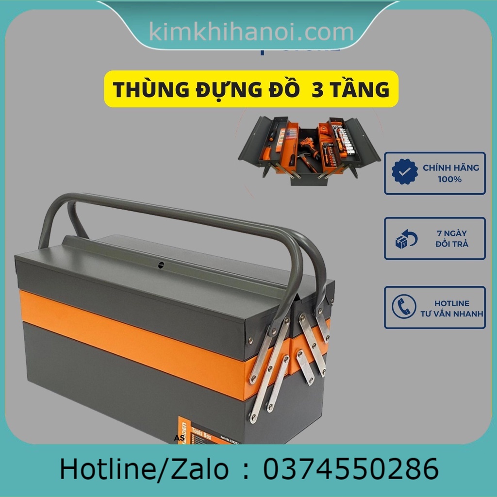 Hộp Đựng Dụng Cụ, Hộp Đựng Đồ Nghề Đa Năng Cỡ Lớn Thép Cao Cấp 3 Tầng 4 Khay 2 Tay Cầm - Có Sức Chịu Tải Lớn