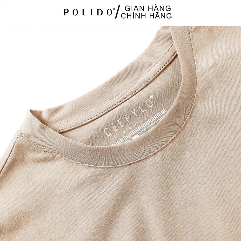 Áo Phông Nam POLIDO Basic Tshirt 5 Màu Trơn Chất Cotton Thun Co Giãn