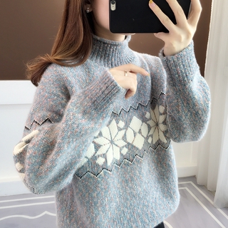 Áo Sweater cổ cao dáng rộng thời trang 2020 dành cho nữ