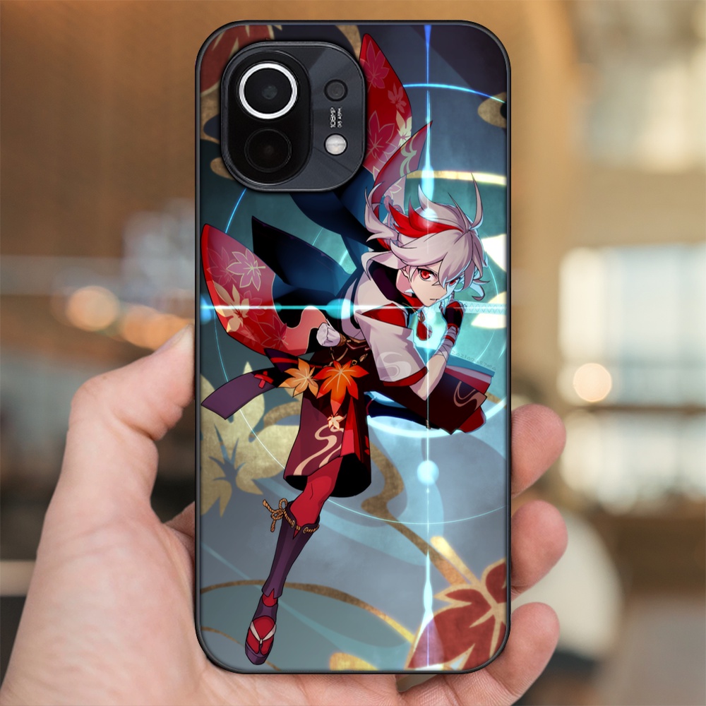 Ốp lưng Xiaomi Mi 11 viền đen in hình Kazuha Genshin Impact
