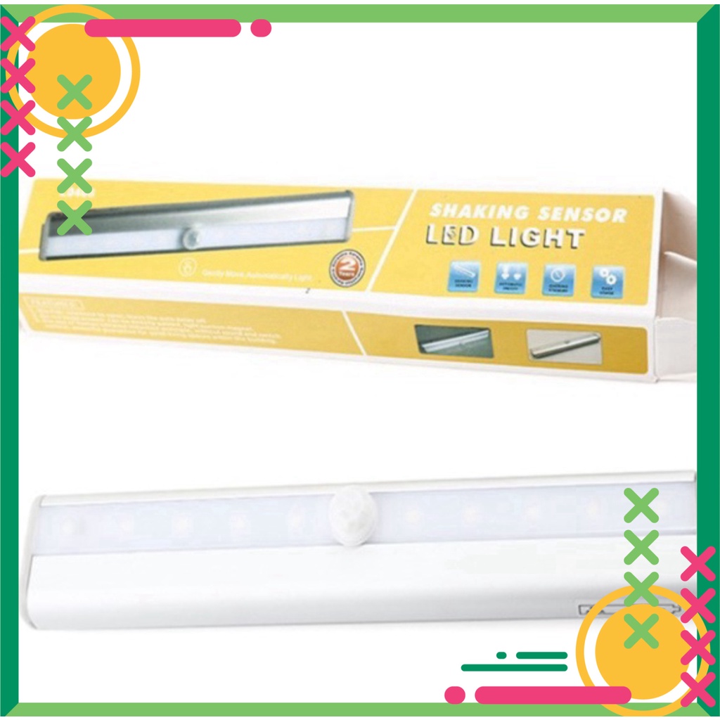 Đèn Led cảm ứng gắn giường, cầu thang, toilet, tủ đồ, tự động bật/tắt ánh sáng vàng, sạc bằng USB Tiện Lợi