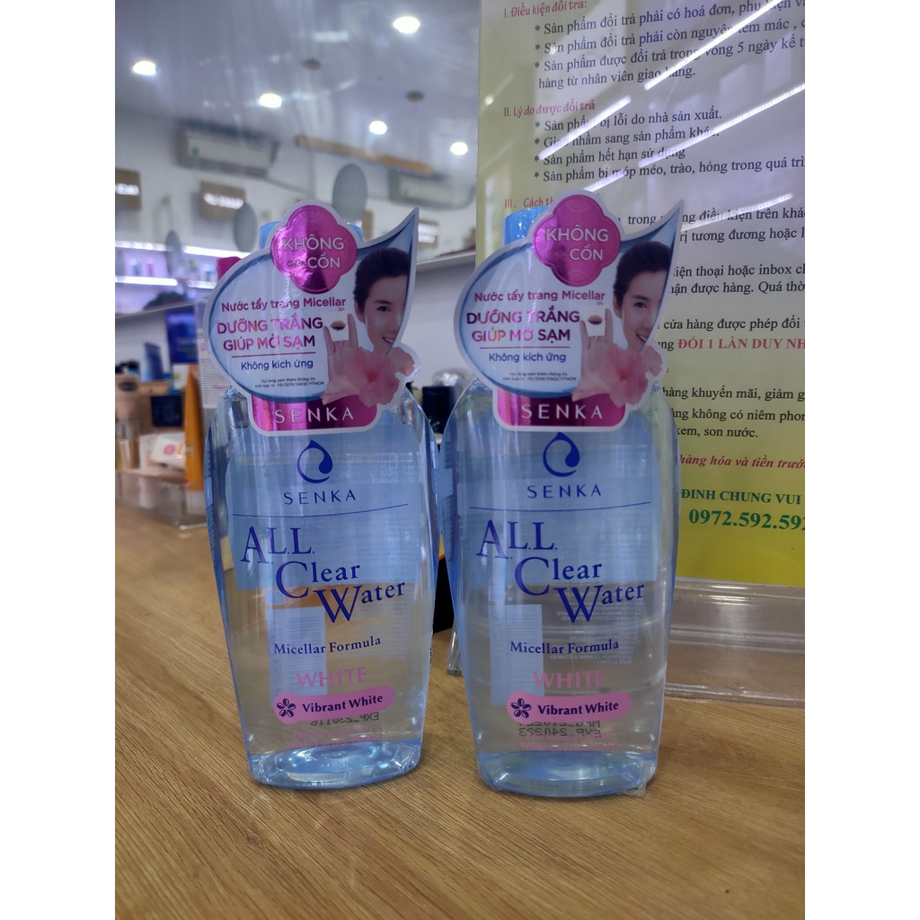 Nước Tẩy Trang Senka Micellar Dưỡng Trắng All Clear Water Micellar Formula White 230ml