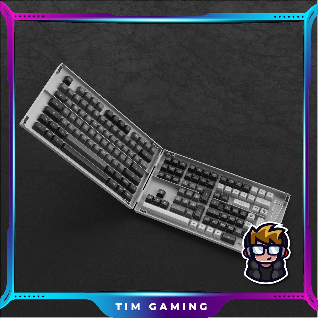 Bộ keycap bàn phím cơ Akko – Black & Silver
