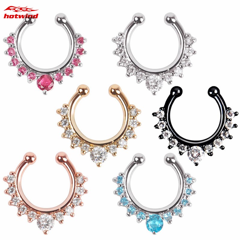 1 Khuyên Mũi Đính Đá Nhiều Màu Thời Trang