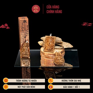Mặt Phật Bản Mệnh đeo cổ trầm hương Tốc Việt tự nhiên hương dịu nhẹ mặt dây chuyền Mộc Trầm