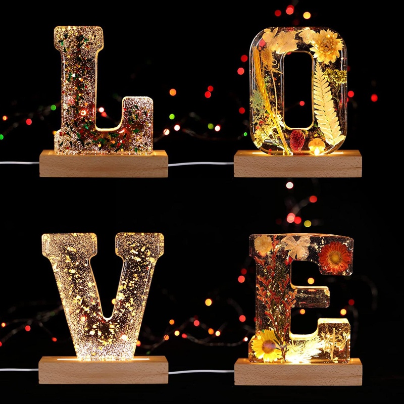 Đế Gỗ Trưng Bày Đèn LED 8 Màu Hình Chữ Nhật Dùng Trưng Bày Nghệ Thuật