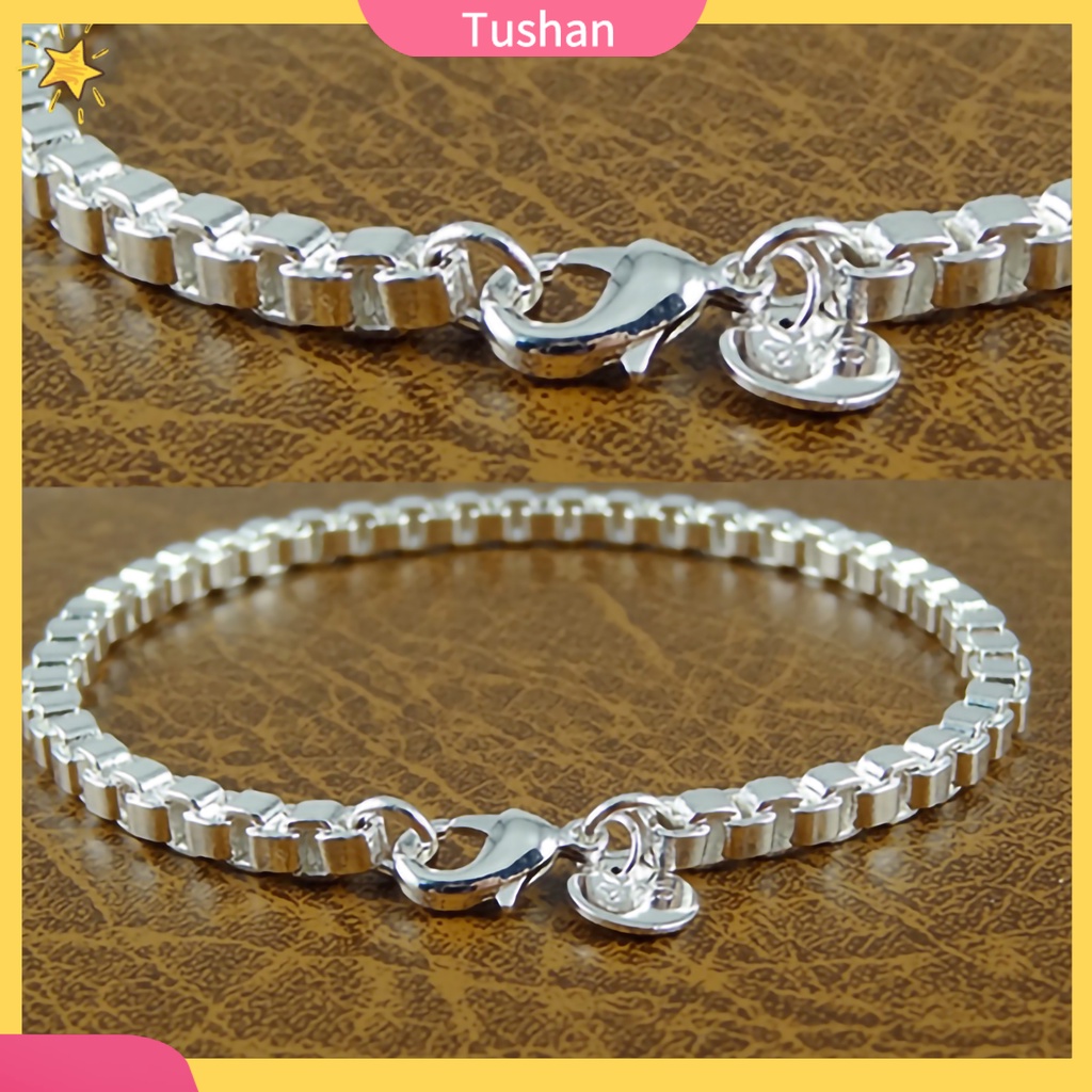 Vòng tay mạ bạc thiết kế đơn giản Unisex