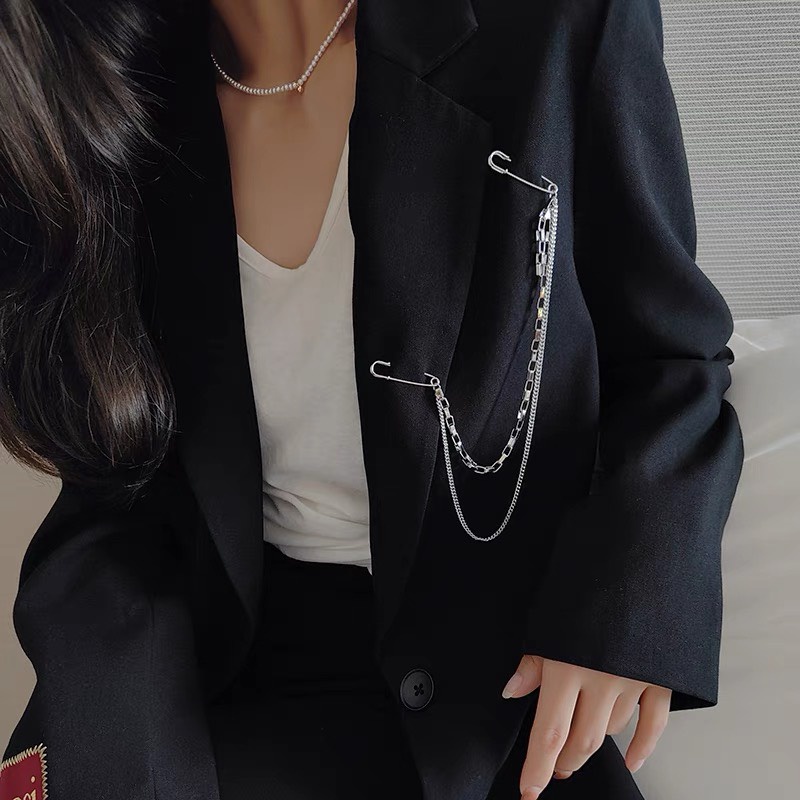 Ghim cài áo quần đa năng chain xích rơi trang trí Ghim cài đôi trang trí quần áo túi xách
