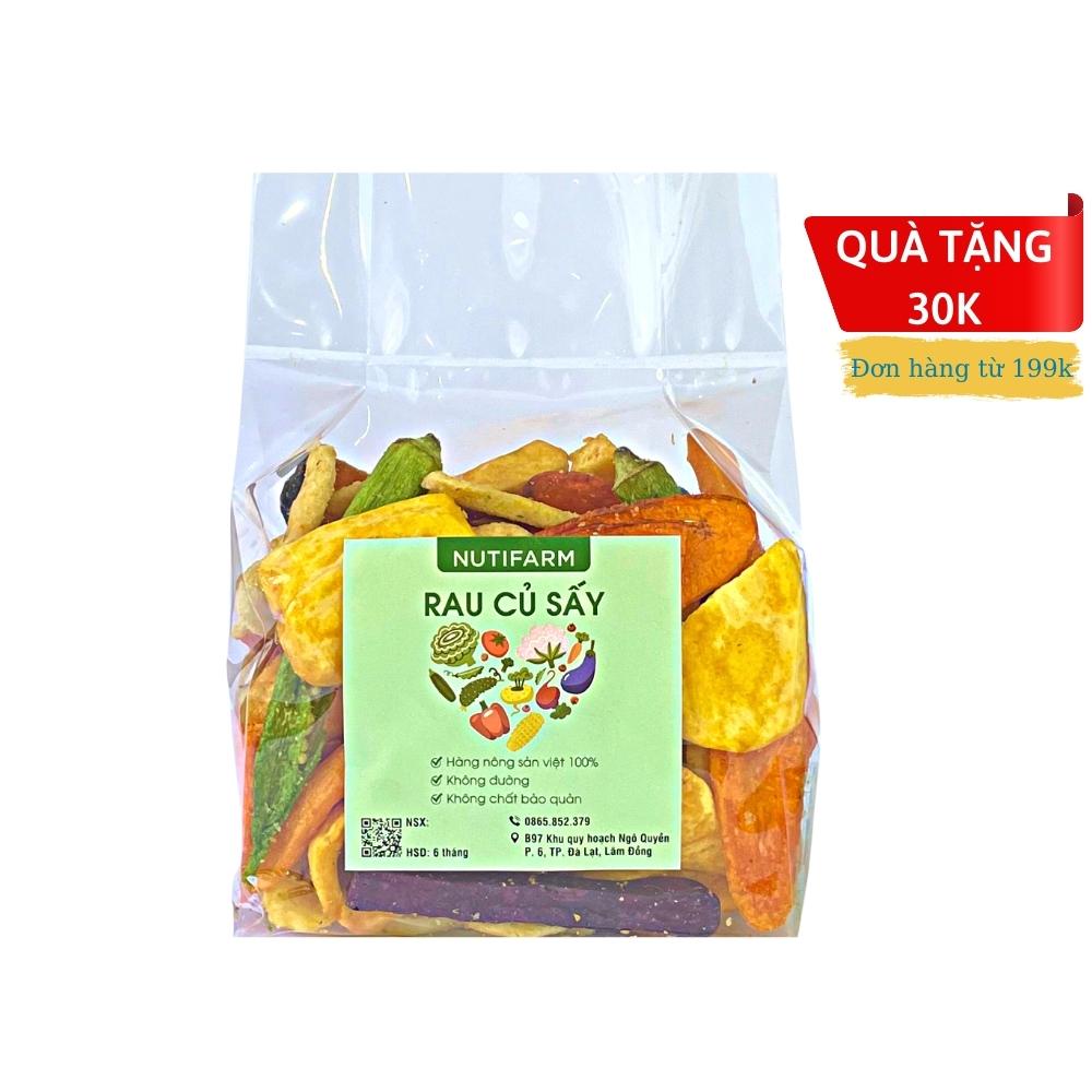Hoa quả sấy khô thập cẩm, rau củ sấy 500gr NutiFarm đặc sản đà lạt