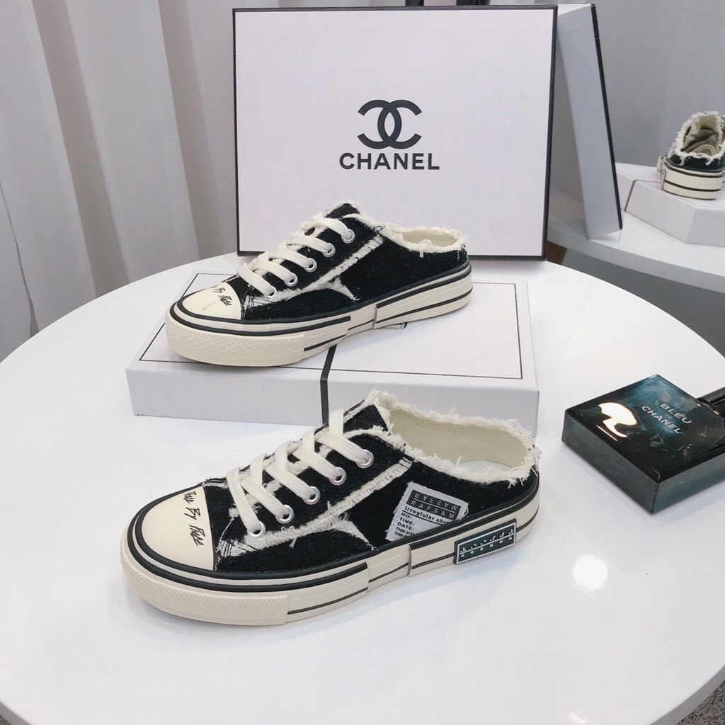 [Mã WAMT2405 giảm 10K đơn 0K] xVESSEL Giày Sục Nữ Thể Thao style rách đế cao 3,5-4cm | BigBuy360 - bigbuy360.vn