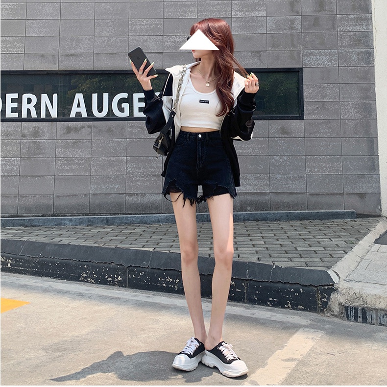 Quần Short Jeans Lưng Cao Thời Trang Hàn Quốc