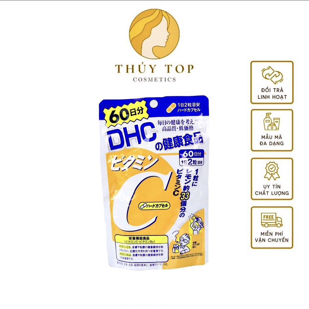 Viên uống DHC 60 viên bổ sung Vitamin C hỗ trợ đẹp da, trắng da và giảm thâm nám. Hàng nội địa Nhật