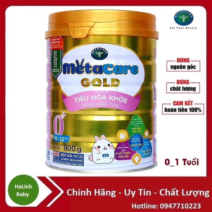 Sữa Metacare Gold 0+ 1+ 2+ 800g [Date 2023]