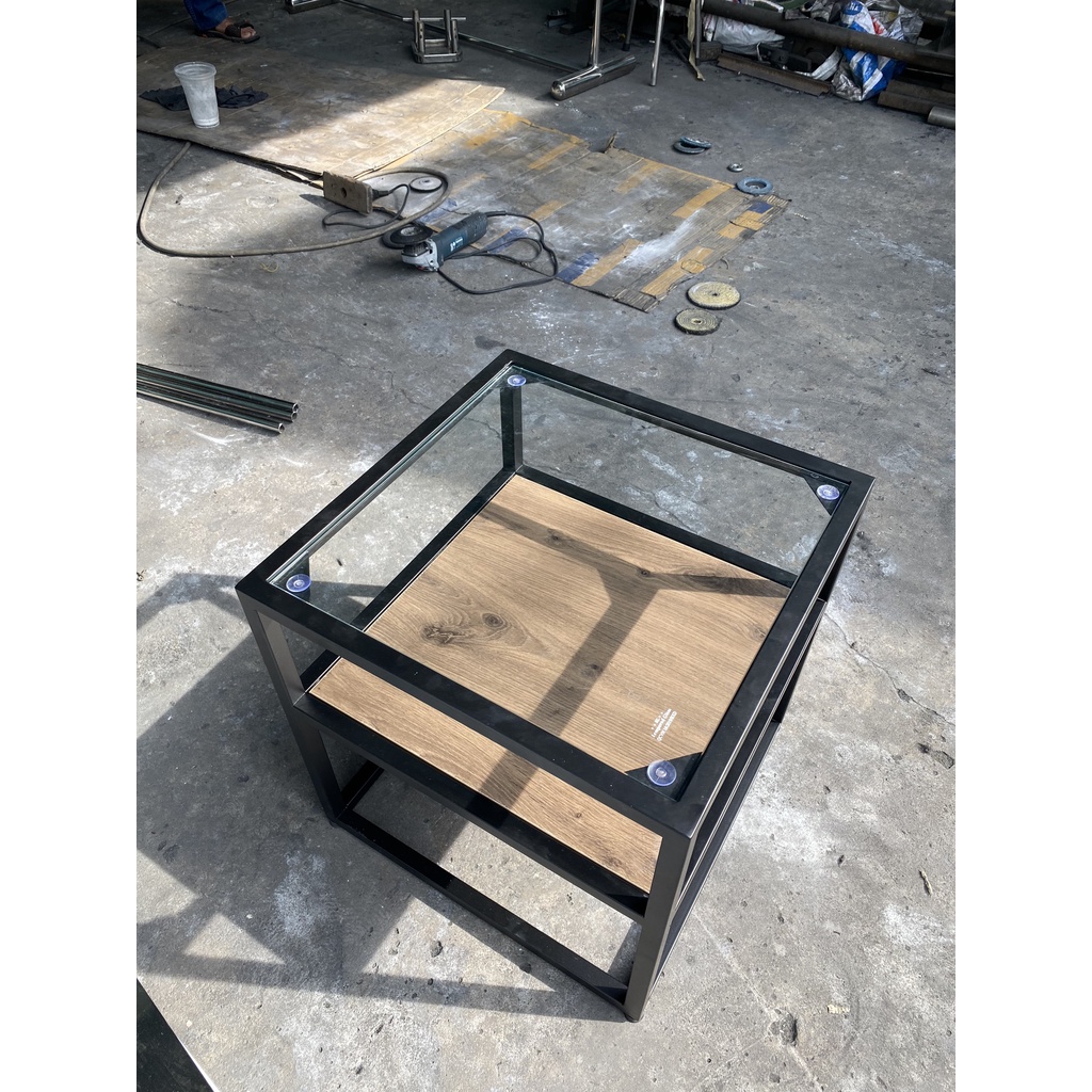 Kệ sofa - tab đầu giường MODESK SP Sofa Shelf sắt sơn tĩnh điện, ván MFC , vintage [phòng khách - phòng ngủ