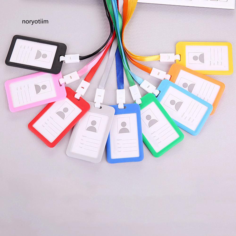 Portable Colorful Neck Strap Hanging Employee ID Card Holder Name Tag Lanyard