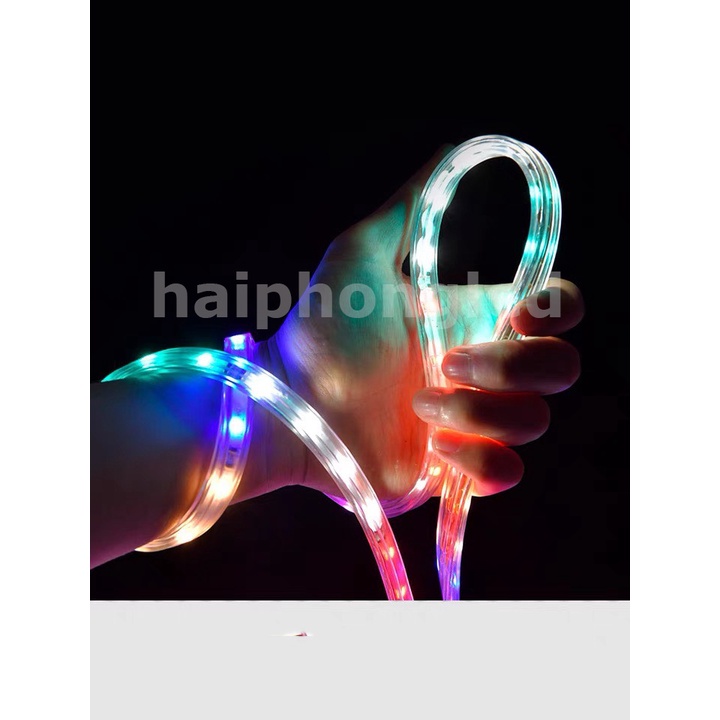 Led nháy đuổi 7 màu trang trí Tết  Led đuổi 7 màu bọc silicon chống nước trang trí ngoài trờ quấn cây