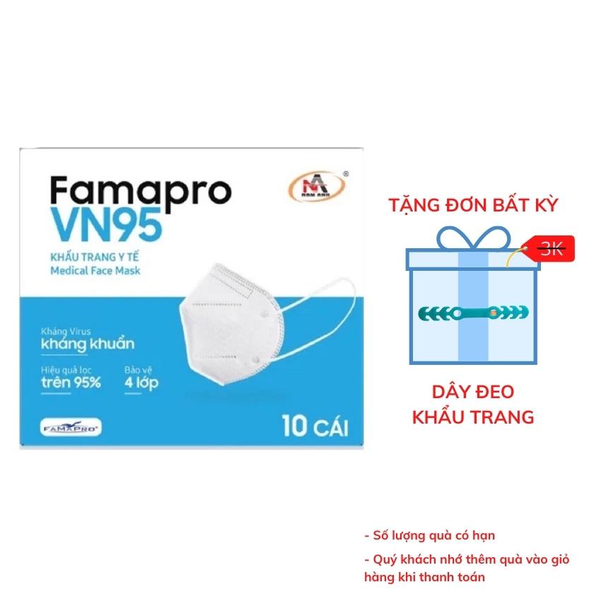 Hộp Khẩu Trang Y Tế 4 Lớp Vải Kháng Khuẩn NAM ANH Famapro 4D VN95 Chống Bụi Mịn Quai Mềm Thời Trang Cao Cấp Đẹp Thoáng