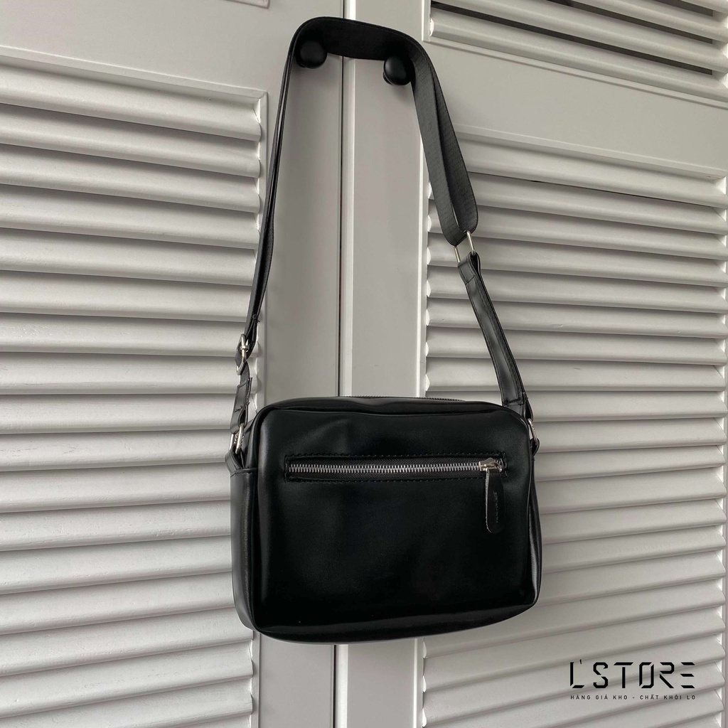 TÚI ĐEO CHÉO UNISEX, TÚI DA ĐEO CHÉO NHIỀU NGĂN MESSBAG DA PU Self-Design Three KÈM ẢNH THẬT