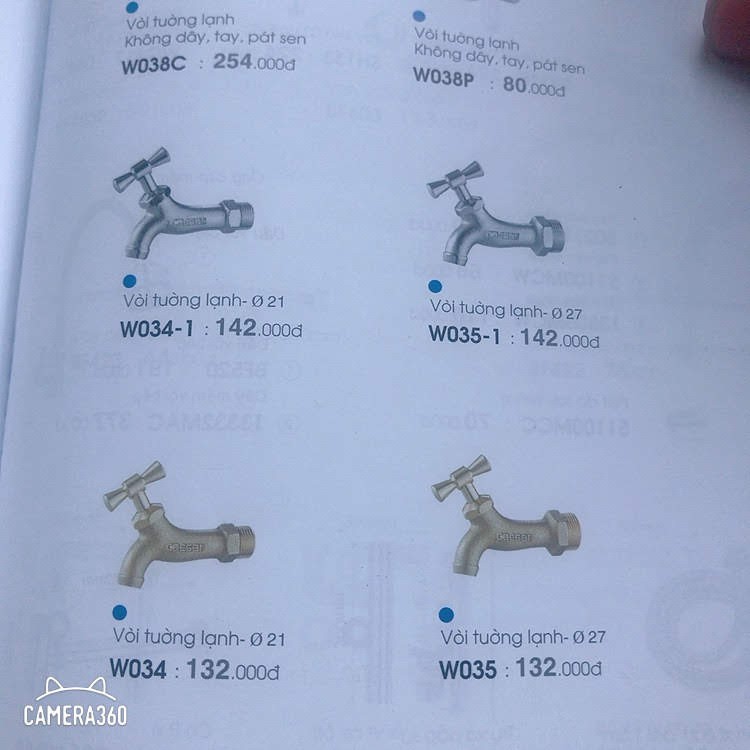 Vòi lạnh gắn tường W034 hoặc W035 |thương hiệu Caesar chính hãng|