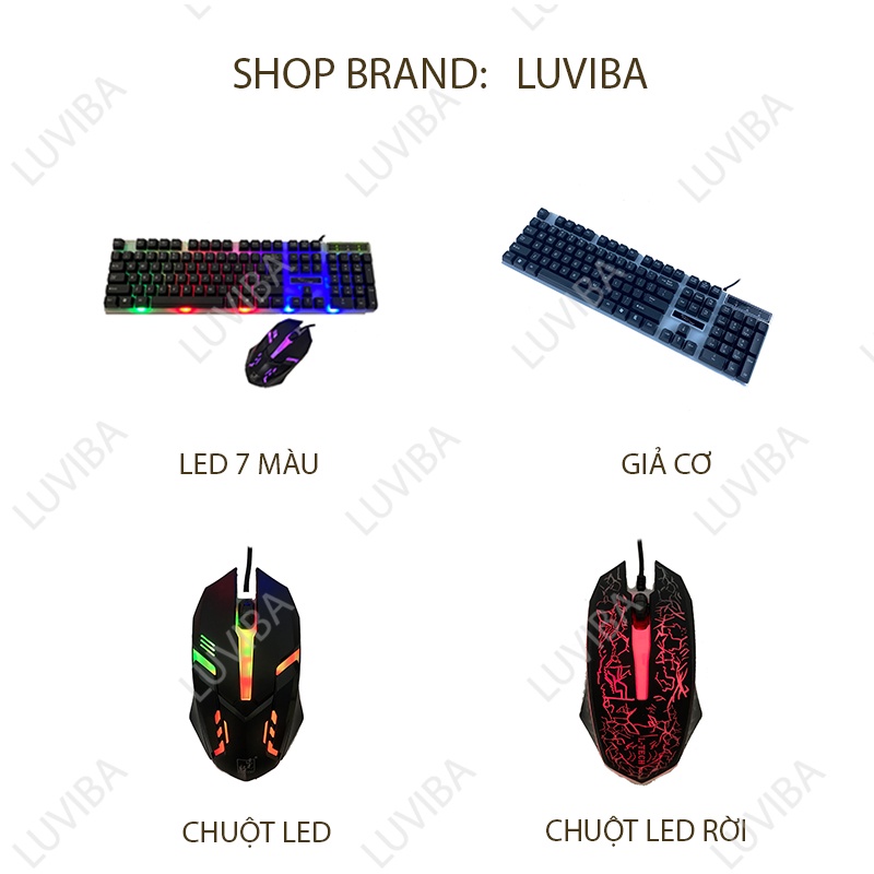 Bàn phím máy tính có dây laptop giả cơ gaming Led giá rẻ cute LUVIBA BP01