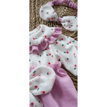 Body bé gái set 3 chi tiết kèm phụ kiện