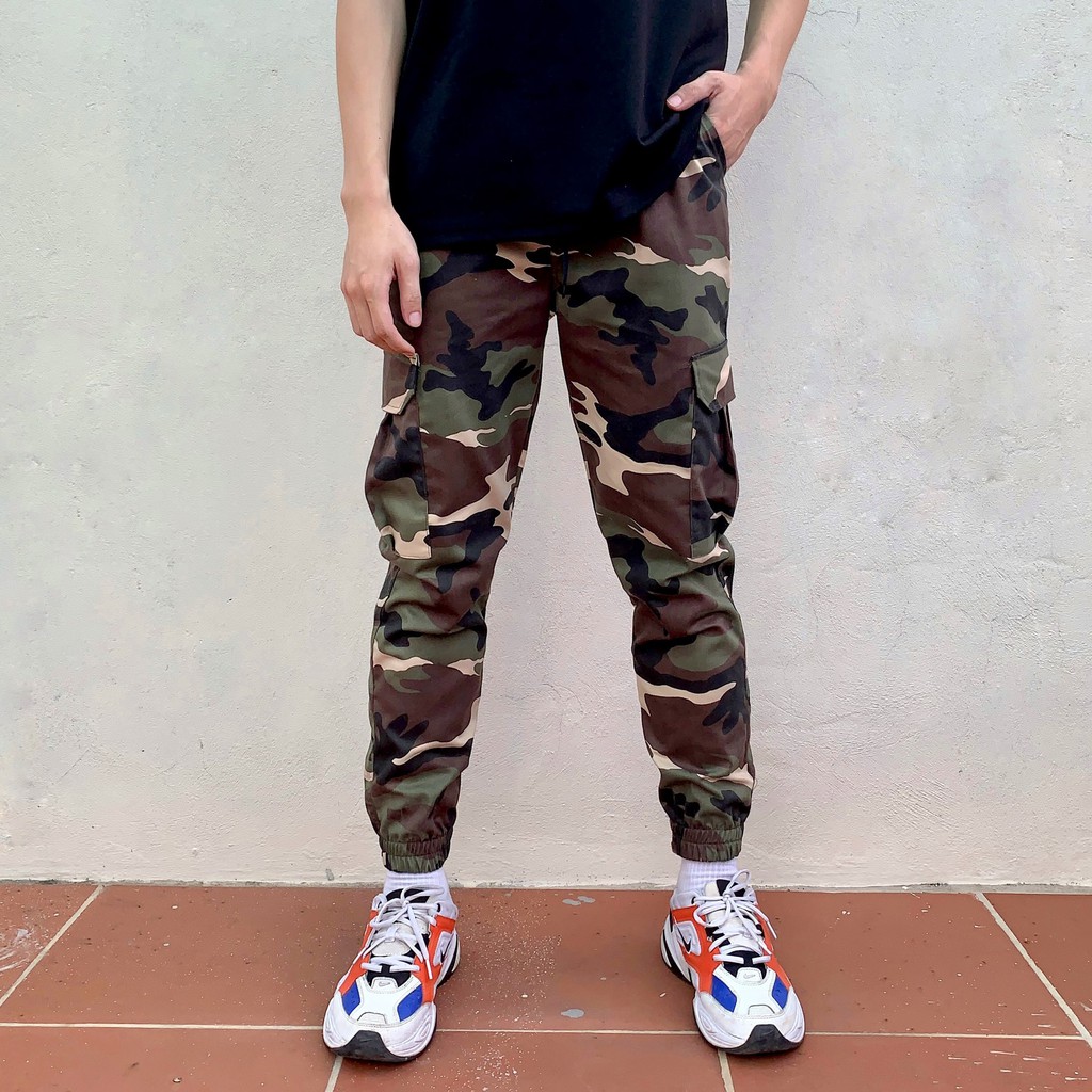 Quần ANFA Jogger Kaki Camo Nam Túi Hộp Cao Cấp Size Từ 40-85kg Màu xanh đậm, xanh ...