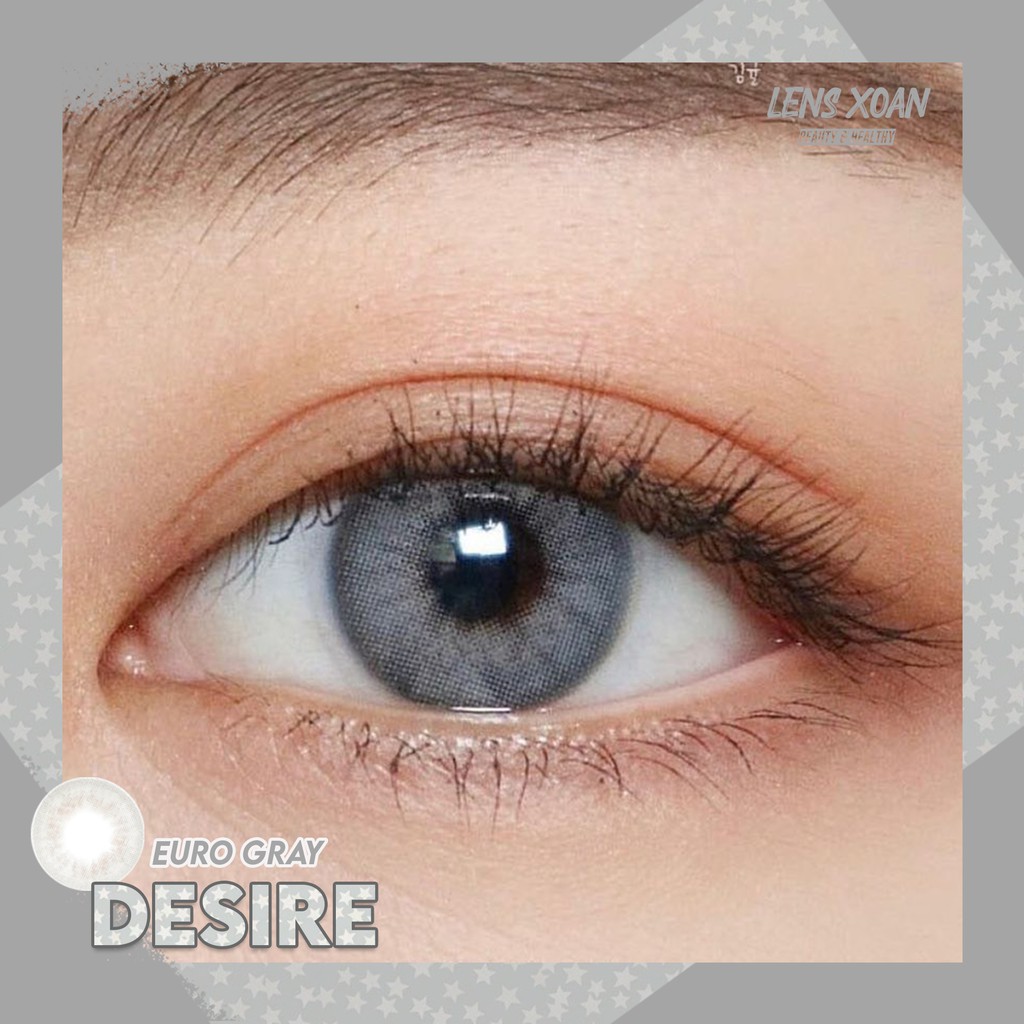 [Mã SKAMA8 giảm 8% đơn từ 300k] KÍNH ÁP TRÒNG DESIRE EURO GRAY CỦA IDOL LENS: XÁM KHÓI TÂY SÁNG| LENS XOẮN