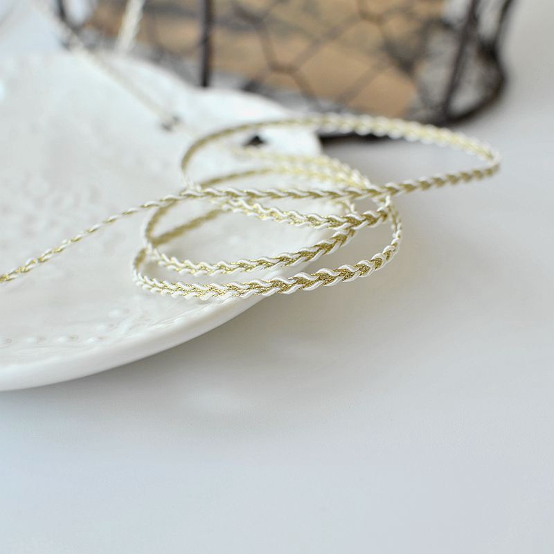 Cuộn dây ruy băng polyester màu vàng/bạc dùng trang trí tiệc cưới DIY