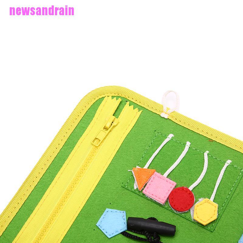 [cool]Kids Busy Board Buckle Old Zip Button Lace Up Toy Montessori Early Education Toy