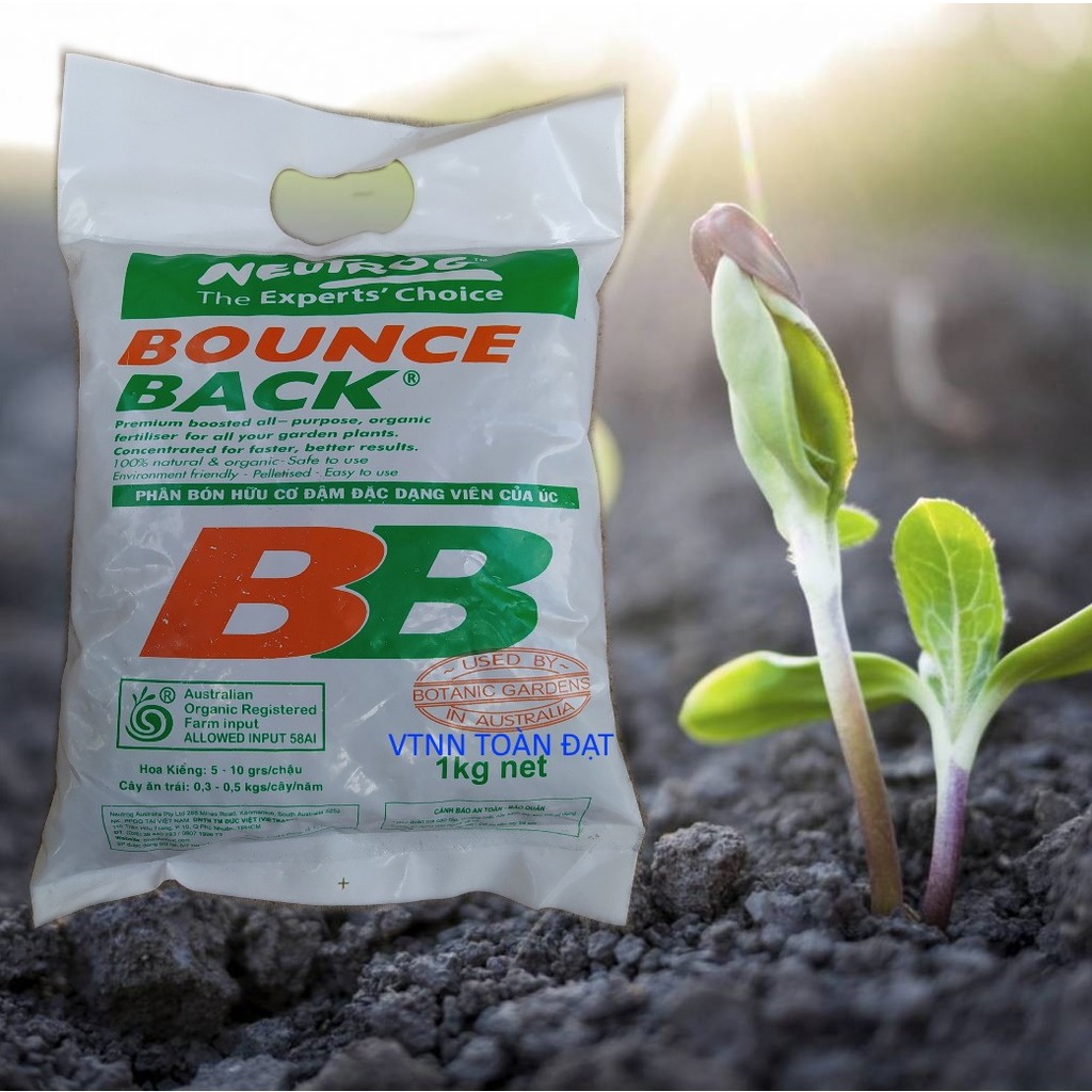 (1kg) Phân Hữu Cơ Dynamic Úc Bounce Back BB, Chuyên dùng rau màu, hoa kiểng (hữu cơ cá và thực vật)